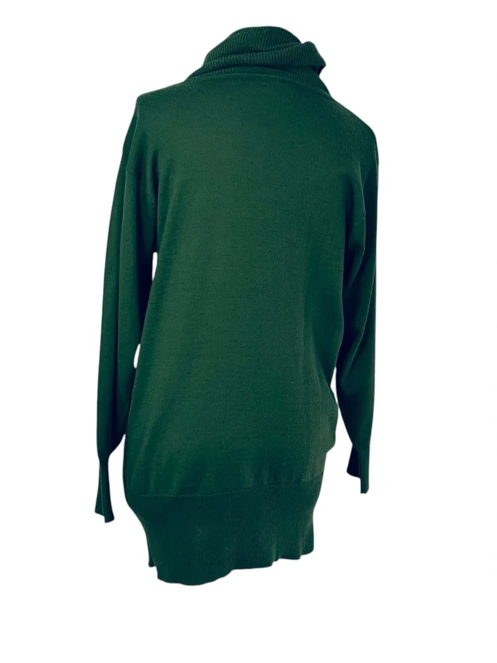 Vintage 90s Forest Green Knit Set Cowl Neck Sweater Leggings Cozy Minimalist L